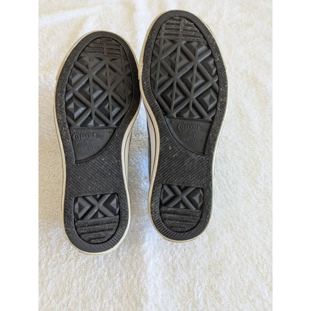 Converse Chuck Taylor All Star Double Tongue Low Top Sneakers Gray Black Canvas - Picture 8 of 9